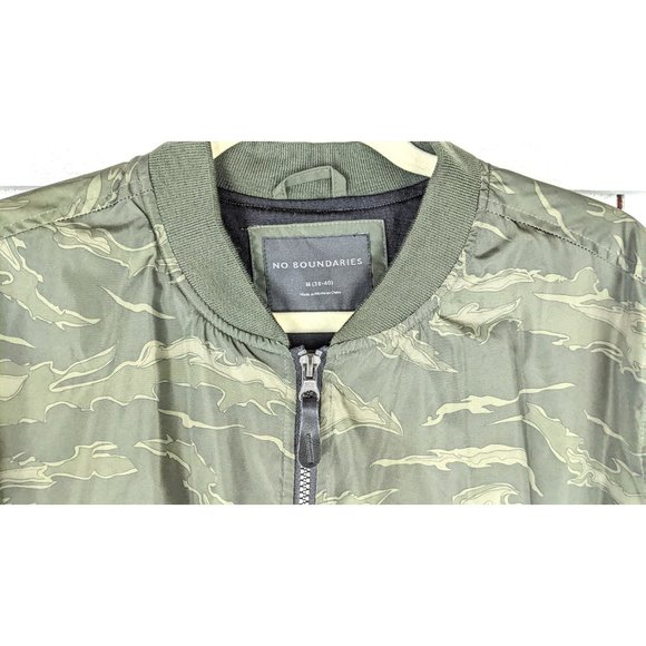 Army green camo camouflage satin bomber jacket - Picture 4 of 6